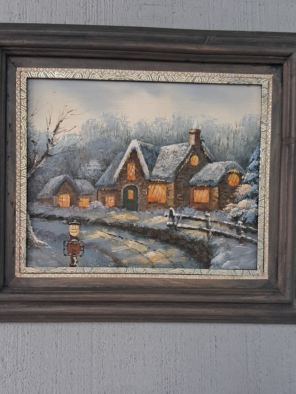 Winter Cottage Wall Painting Art -